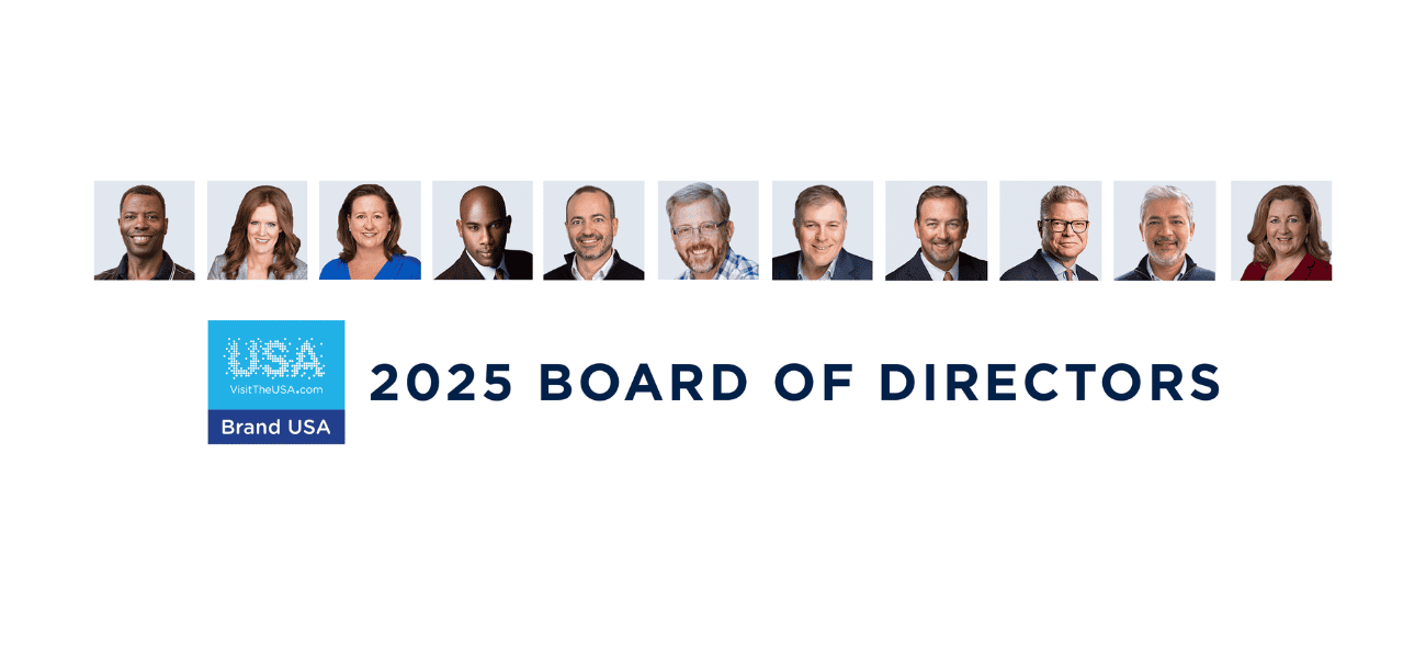 Group photo of new Board of Directors for Brand USA in 2025.